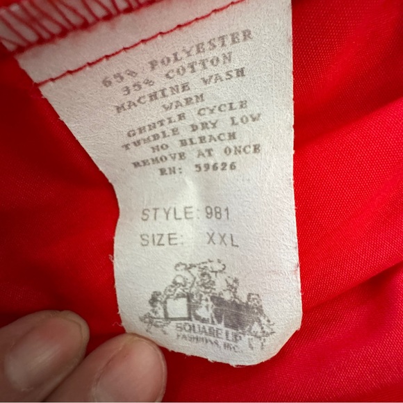 Square Up Fashions Women’s Red Ruffled Lace Trim Blouse Peasant Fiesta Size XXL - Picture 5 of 5